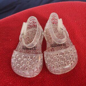 The Children's Place Clear Man Made Super Sparkle Jelly Baby Sandals Size 0-3M